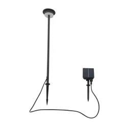 Lindby LED-solcellelampe Lyris, svart, aluminium, 3 000 K| Utespotter