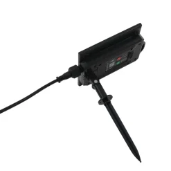 Lindby LED-solcellelampe Lyris, svart, aluminium, 3 000 K| Utespotter