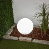 Lindby LED-solcellelampe Lago, Ø 30 cm, globus, jordspyd, hvit| Dekorasjonsbelysning|Terrassebelysning