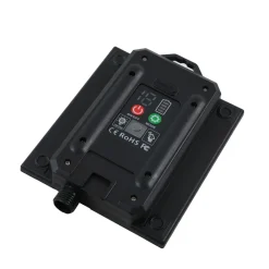 Lindby LED-solcellelampe Myric, sett med 3, svart, aluminium, 3 000K Hot