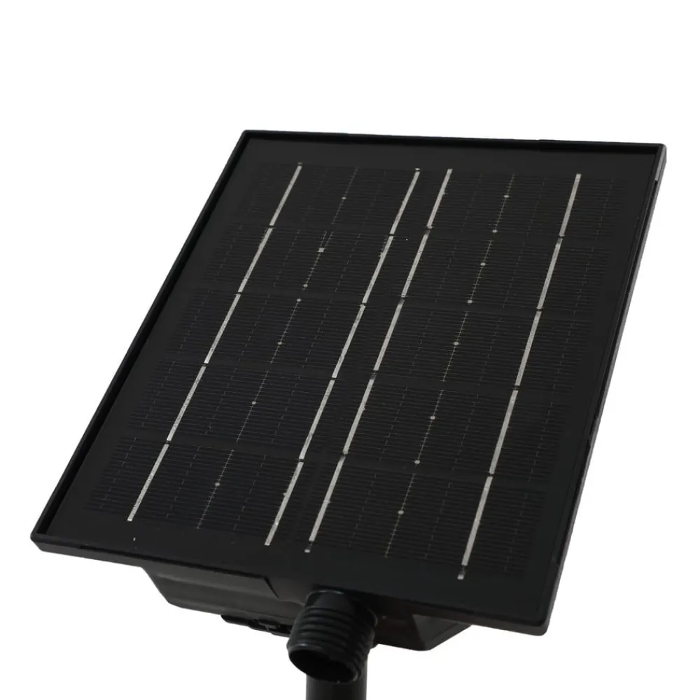 Lindby LED-solcellelampe Myric, svart, aluminium, 3 000 K| Utespotter