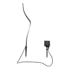 Lindby LED-solcellelampe Sabriel, buet, svart, aluminium, 3000K Outlet