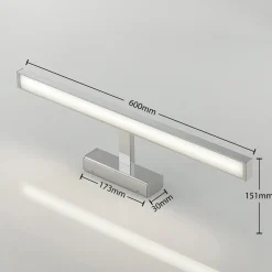 Lindby LED-speillampe Jukka, 60 cm, krom, metall, IP44