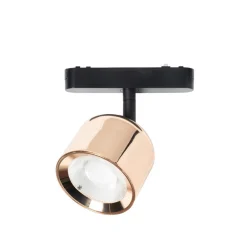 Lindby LED-spot 48 V Lumaro, rosa gull, Ø 8,2 cm, aluminium, dimbar| Skinnesystem