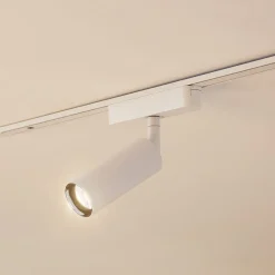 Lindby LED-spot 48 V Lumaro, hvit, Ø 4 cm, aluminium, dimbar| Skinnesystem