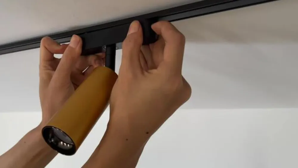 Lindby LED-spot 48 V Lumaro, gull, Ø 4 cm, aluminium, dimbar| Skinnesystem