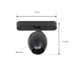 Lindby LED-spot 48 V Lumaro, svart, Ø 6,2 cm, dimbar| Skinnesystem