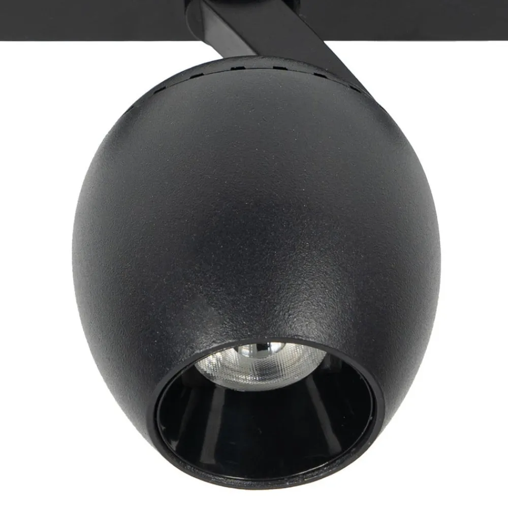 Lindby LED-spot 48 V Lumaro, svart, Ø 6,2 cm, dimbar| Skinnesystem