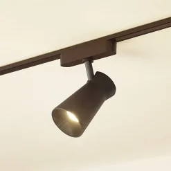 Lindby LED-spot 48 V Lumaro, svart, Ø 7 cm, dimbar| Skinnesystem