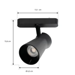 Lindby LED-spot 48 V Lumaro, svart, Ø 7 cm, dimbar| Skinnesystem