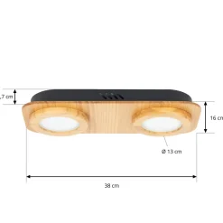 Lindby LED-spot Joren, tre, 38 x 16 cm, 2 lyskilder, 3 000 K Clearance