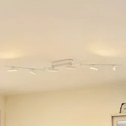 Lindby LED-spotlight Eldrin, hvit, 6 lyskilder, lyslist Discount