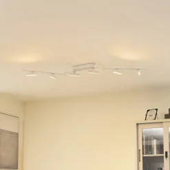 Lindby LED-spotlight Eldrin, hvit, 6 lyskilder, lyslist Discount