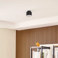 Lindby LED-spotlight Nivoria, 11 x 9 cm, svart, metall Outlet