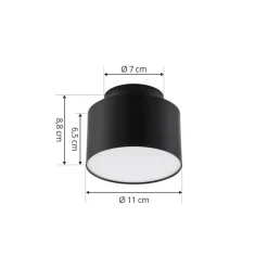 Lindby LED-spotlight Nivoria, 11 x 9 cm, svart, metall Outlet