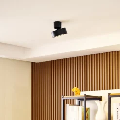 Lindby LED-spotlight Nivoria, Ø 14 cm, svart, svingbar| Led-Innendørs|Spotter I Tak