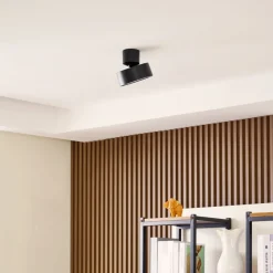 Lindby LED-spotlight Nivoria, Ø 14 cm, svart, svingbar| Led-Innendørs|Spotter I Tak