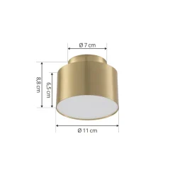 Lindby LED-spotlight Nivoria, 11 x 9 cm, gullfarget, metall| Spotter I Tak