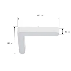 Lindby LED-stripe 48 V Lumaro,hvit,L-form,plast,dimbar| Skinnesystem
