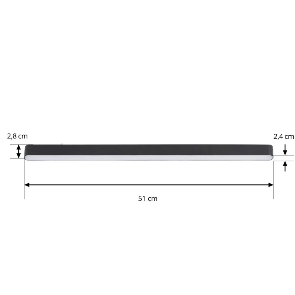 Lindby LED-stripe 48 V Lumaro,svart,20W,plast,dimbar| Skinnesystem