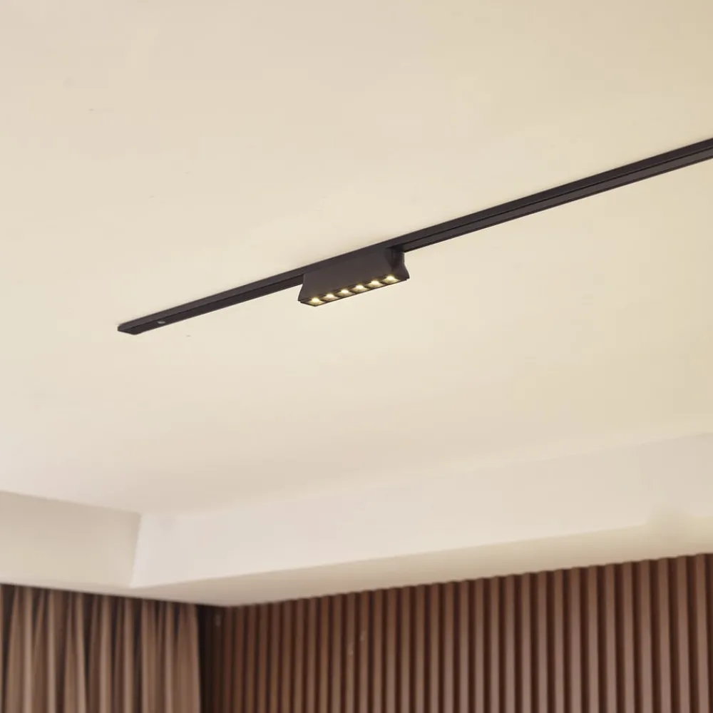 Lindby LED-stripe 48 V Lumaro,svart,6 punkter,2,5cm,dimbar| Skinnesystem