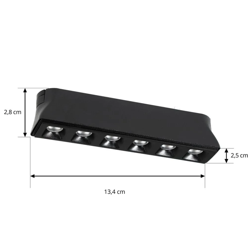 Lindby LED-stripe 48 V Lumaro,svart,6 punkter,2,5cm,dimbar| Skinnesystem
