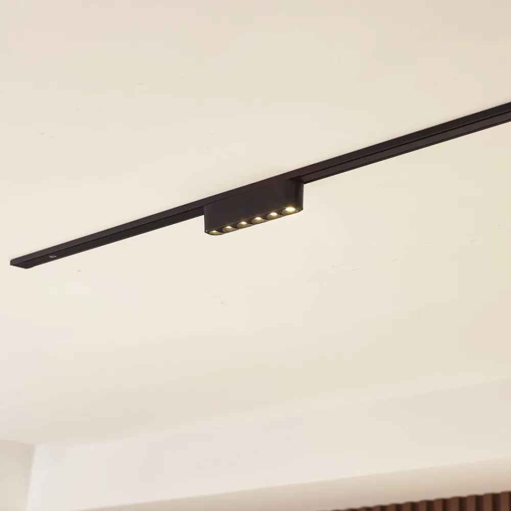 Lindby LED-stripe 48V Lumaro, svart,6 punkter,2,4cm,dimbar