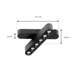 Lindby LED-stripe 48V Lumaro,svart,6 punkter,roterbar,dimbar| Skinnesystem