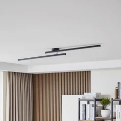 Lindby LED-taklampe Aurendor, 135 cm, svart, metall Online