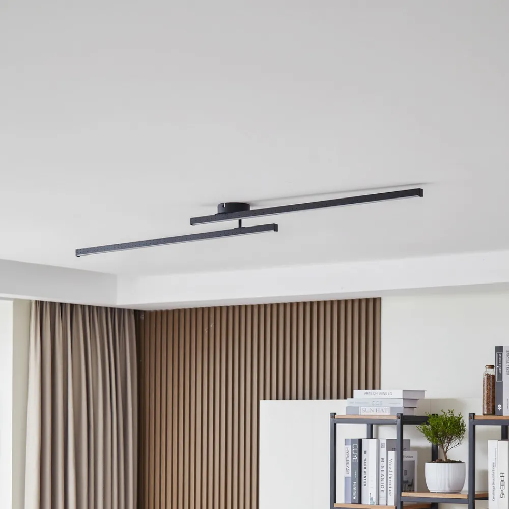 Lindby LED-taklampe Aurendor, 135 cm, svart, metall Online