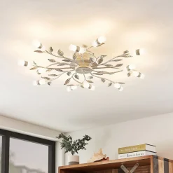 Lindby LED-taklampe Bolonia, bronse/hvit, Ø 80 cm New