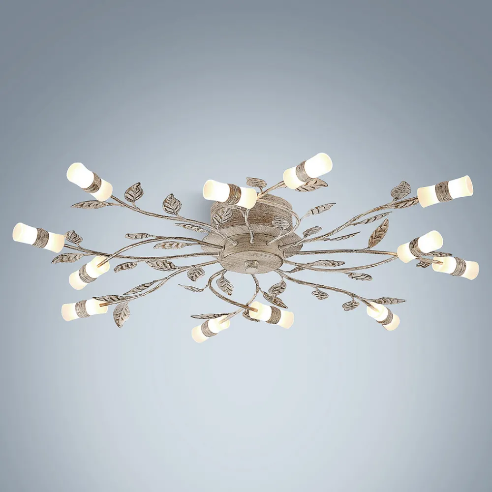 Lindby LED-taklampe Bolonia, bronse/hvit, Ø 80 cm New