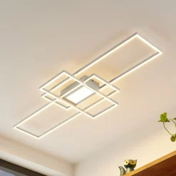 Lindby LED-taklampe Caitlin, hvit, metall, 105 cm Discount