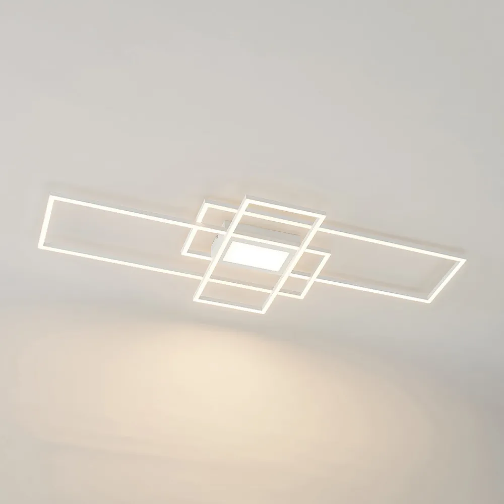 Lindby LED-taklampe Caitlin, hvit, metall, 105 cm Discount