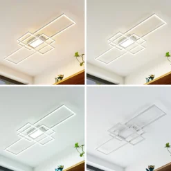 Lindby LED-taklampe Caitlin, hvit, metall, 105 cm Discount