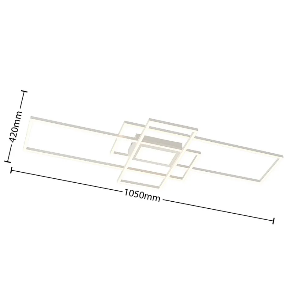 Lindby LED-taklampe Caitlin, hvit, metall, 105 cm Discount