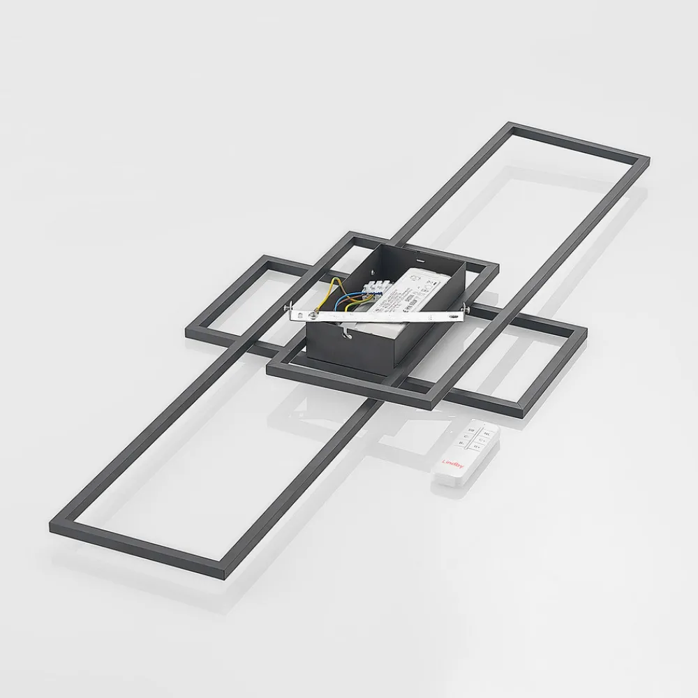 Lindby LED-taklampe Caitlin, antrasitt, metall, 105 cm Best