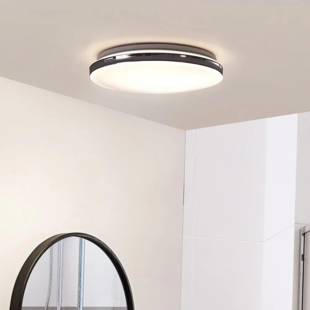 Lindby LED-taklampe Comora, Ø 35 cm, hvit, IP44, 3000K Discount