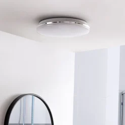 Lindby LED-taklampe Comora, Ø 35 cm, hvit, IP44, 3000K Discount