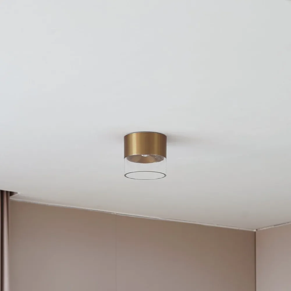 Lindby LED-taklampe Dalila, gull, Ø 10 cm, aluminium| Led-Innendørs|Taklamper