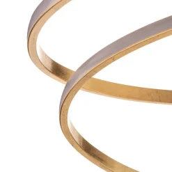 Lindby LED-taklampe Dorle, Ø 60 cm, gull, aluminium Outlet