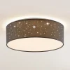 Lindby LED-taklampe Ellamina, Ø 40 cm, mørkegrå, tekstil Online