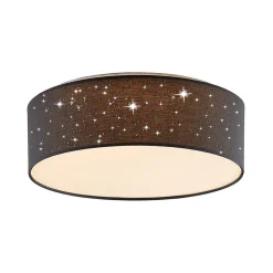 Lindby LED-taklampe Ellamina, Ø 40 cm, mørkegrå, tekstil Online