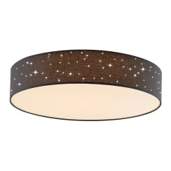 Lindby LED-taklampe Ellamina, Ø 60 cm, antrasitt, tekstil| Led-Innendørs|Taklamper