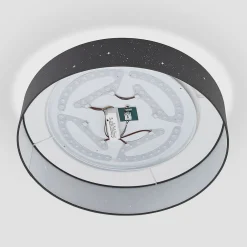 Lindby LED-taklampe Ellamina, Ø 60 cm, antrasitt, tekstil| Led-Innendørs|Taklamper