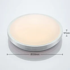 Lindby LED-taklampe Emelie, Ø 35 cm, aluminiumsfarget, metall Outlet