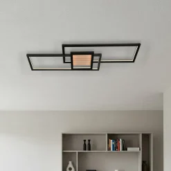 Lindby LED-taklampe Emiljan, svart, metall, dimbar Online