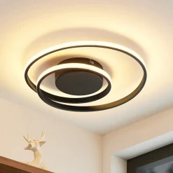 Lindby LED-taklampe Emisua, svart, CCT, dimbar Online