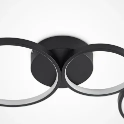 Lindby LED-taklampe Evengeline, svart, aluminium, 88 cm Discount