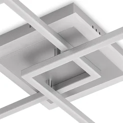 Lindby LED-taklampe Fjardo, kantet, sølv, CCT, fjernkontroll| Kontorbelysning|Led-Innendørs